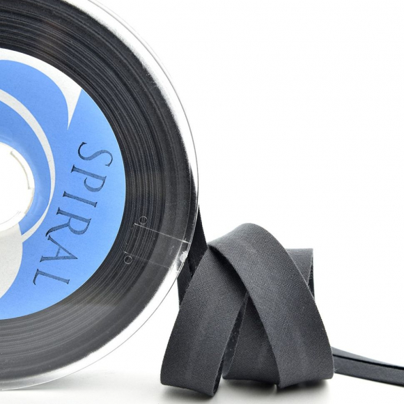 19443_Косая бейка хлопок/полиэстер 20 мм, 25 м, цвет 91, мокрый асфальт