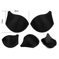 Чашечки корсетные TBY-10.03 с эффектом push-up р.75 цв. черный уп.10 пар