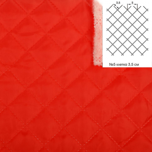 Термостежка Подкладка арт.РАД.61205 170Т №0702/3145 рис.№5 клетка 3,5см цв.красный Синтепон 100г/м? шир.150см рул.50м