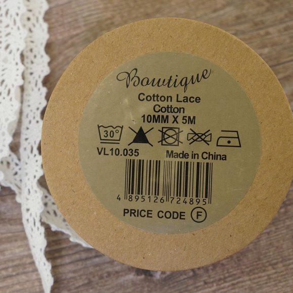 85435_Кружево хлопковое на картонной катушке, цвет белый 85435_Кружево хлопковое на картонной катушке, цвет белый