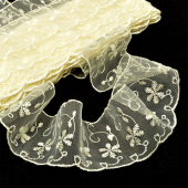 Кружево капрон KRUZHEVO арт.TBY 30011 шир.65мм цв.002 бл.желтый уп.13,7м