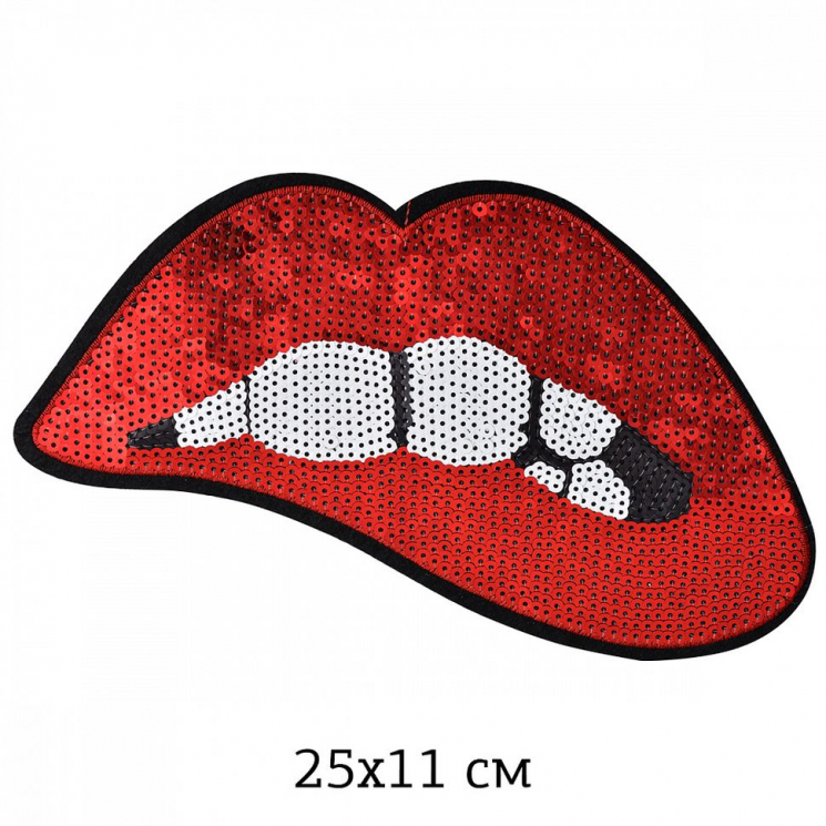Термоаппликации с пайетками арт.TBY.2156 Губы 25х11см, уп.2 шт.