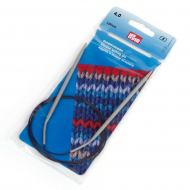 211266 PRYM Спицы круговые для вязания с гибкой фиолетовой леской 4мм 100см алюминий уп.1шт