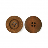 Пуговицы деревянные TBY BT.WD.667 цв.коричневый 40L-25мм, 4 прокола, 20 шт