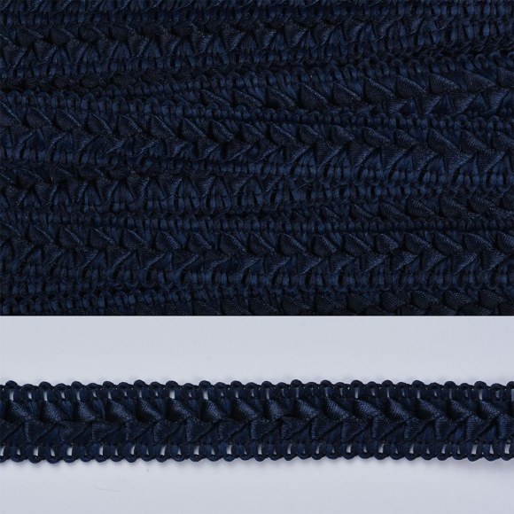 Тесьма TBY декоративная Самоса арт.47 (154) шир.18мм цв.синий 154 (F330) уп.18,28м