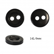 Пуговицы пластик арт.TBY.378.09.BK цв.черный, 14L-9мм, 2 прокола, 200шт
