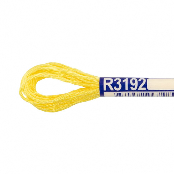 Нитки для вышивания Gamma мулине 100% вискоза 12 x 8 м цв.R3192 ярк.желтый