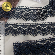 Кружево гипюр KRUZHEVO арт.TR.8G8196 шир.43мм цв.1 т.синий уп.9м