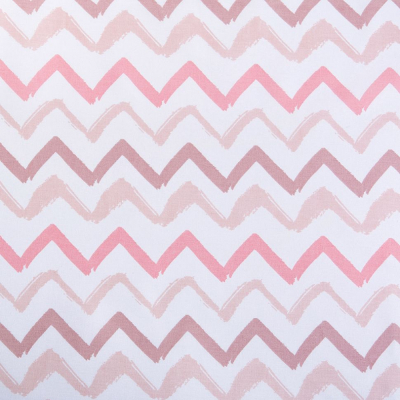 Ткань ранфорс Зиг-заг, арт.WH 3668-v20, 130г/м?,100% хлопок, шир.240см, цв.белый/пыльная роза, рул.30м