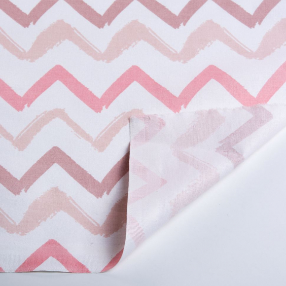 Ткань ранфорс Зиг-заг, арт.WH 3668-v20, 130г/м?,100% хлопок, шир.240см, цв.белый/пыльная роза, рул.30м