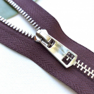 Молния мет. титан №5 никель разъём 75см D568 темно коричневый