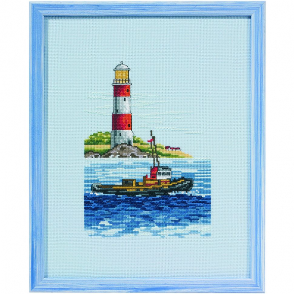 Набор для вышивания PERMIN арт.92-2108 Лодка и маяк 26х33 см