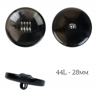 Пуговицы пластик TBY.J.1857 цв.01 черный 44L-28мм, на ножке, 100шт