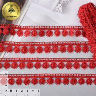 Кружево гипюр KRUZHEVO арт.TR.8GB0730 шир.20мм цв.09 бордо, уп.9м