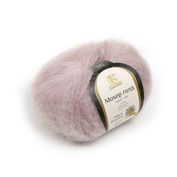 Пряжа для вязания КАМТ Мохер Голд (60% мохер, 20% хлопок, 20% акрил) 10х50г/250м цв.231 жемчужная роза