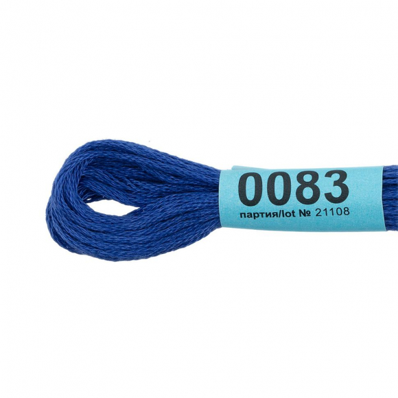 Нитки для вышивания Gamma мулине (0001-0206) 100% хлопок 24 x 8 м цв.0083 т.васильковый