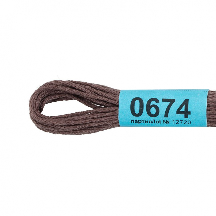 Нитки для вышивания Gamma мулине (0207-0819) 100% хлопок 24 x 8 м цв.0674 серый