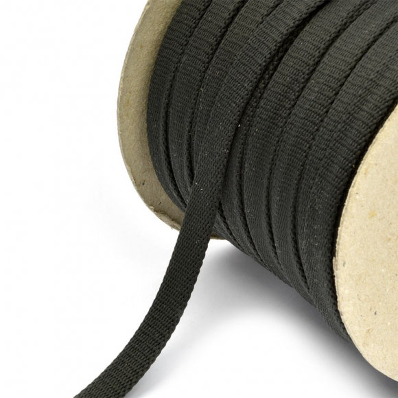 Шнур плоский полиэфир 12-15мм арт. 06с2341 цв. т.серый уп.50м