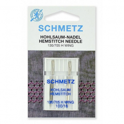 Иглы для бытовых швейных машин Schmetz для мережки 130/705H №100, уп.2 иглы