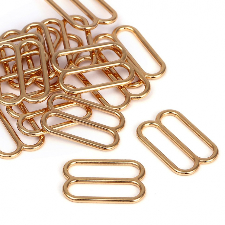 Пряжка регулятор для купальника металл TBY-819A.SW 19мм цв.золото, уп.1000шт