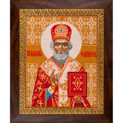 Рисунок на канве (страмин) с нанесенным рисунком ЧАРIВНИЦЯ арт. P01 Николай Чудотворец  40х50 см