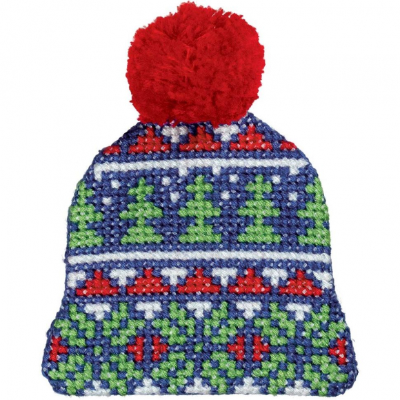 Набор для вышивания KLART арт. 8-398 Шапочка с елками 6х6,5 см