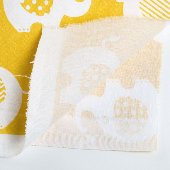 Ткань ранфорс Слоники, арт.WH 1855-v08, 130г/м?,100% хлопок, шир.240см, цв.желтый, уп.3м