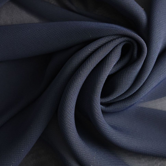 Ткань Шифон 80 г/м? 100% полиэстер шир.150 см арт.Р.14958.21 цв.21 синий уп.40м