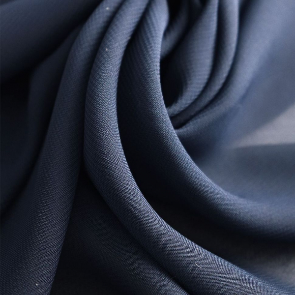 Ткань Шифон 80 г/м? 100% полиэстер шир.150 см арт.Р.14958.21 цв.21 синий уп.40м