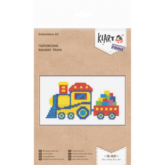 Набор для вышивания KLART арт. 12-021 Паровозик 14,5х9 см