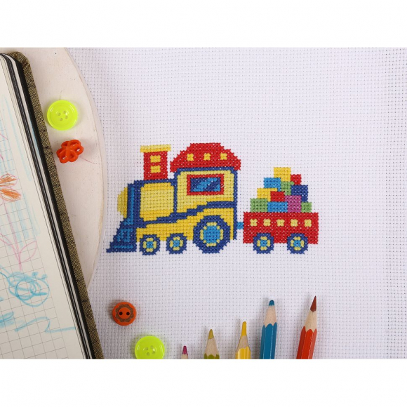 Набор для вышивания KLART арт. 12-021 Паровозик 14,5х9 см