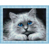 Набор для изготовления картин АЛМАЗНАЯ ЖИВОПИСЬ арт.АЖ.1761 «Голубоглазая кошка» 40х30 см