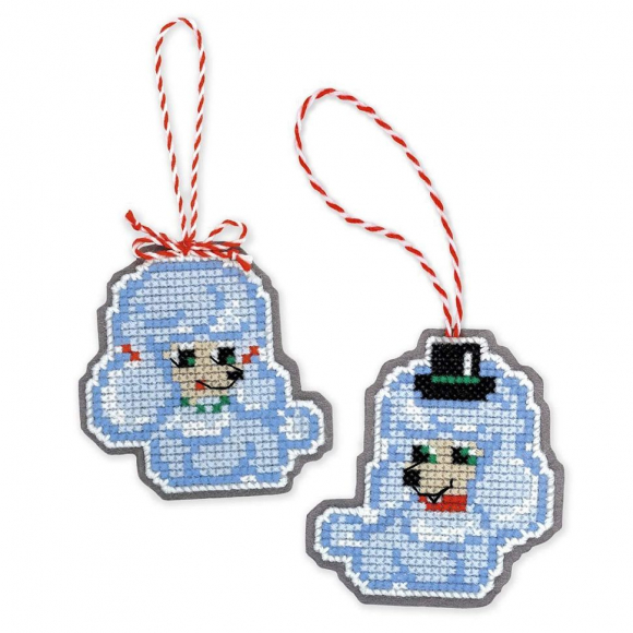 Набор для вышивания РИОЛИС арт.1682АС Новогодние игрушки Собачки 8х9 см