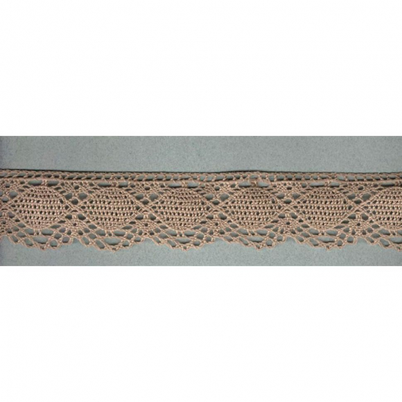 Мерсеризованное хлопковое кружево, 45 мм, цвет бежевый