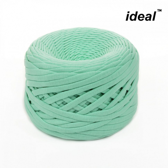 Пряжа Ideal трикотажная лицевая 100м, 350-380 г, ширина 7-9мм цв. ментол