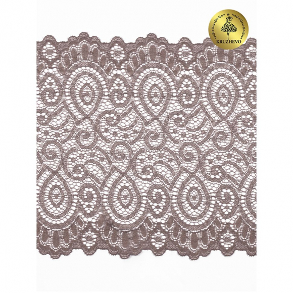 Кружево-стрейч KRUZHEVO арт.TBY.L1351 шир.180мм цв.010 капучино уп.25м
