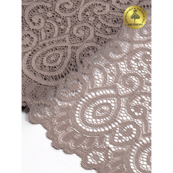 Кружево-стрейч KRUZHEVO арт.TBY.L1351 шир.180мм цв.010 капучино уп.25м