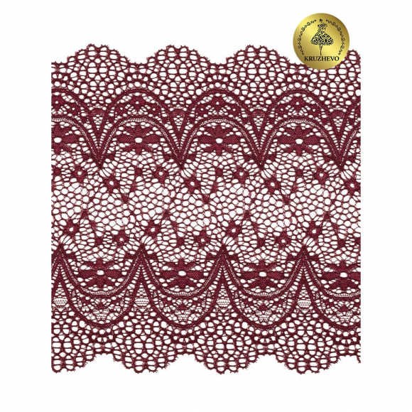 Кружево-стрейч KRUZHEVO арт.TBY 8013 шир.220мм цв.076 фиолетовый уп.10м