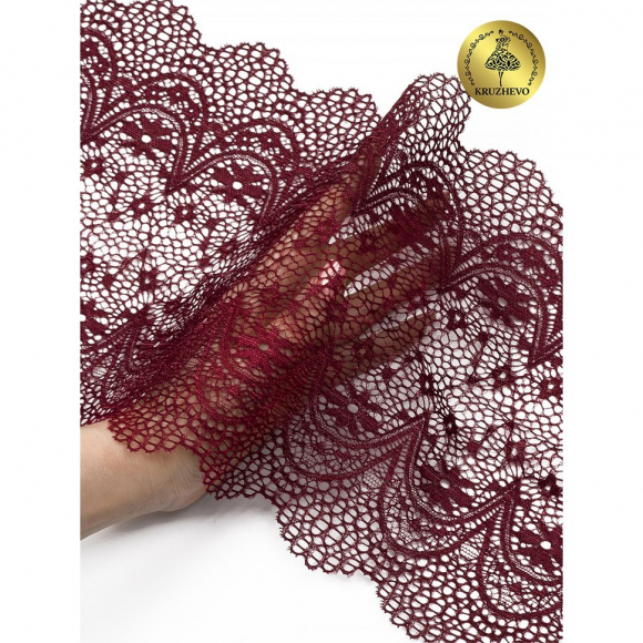 Кружево-стрейч KRUZHEVO арт.TBY 8013 шир.220мм цв.076 фиолетовый уп.10м