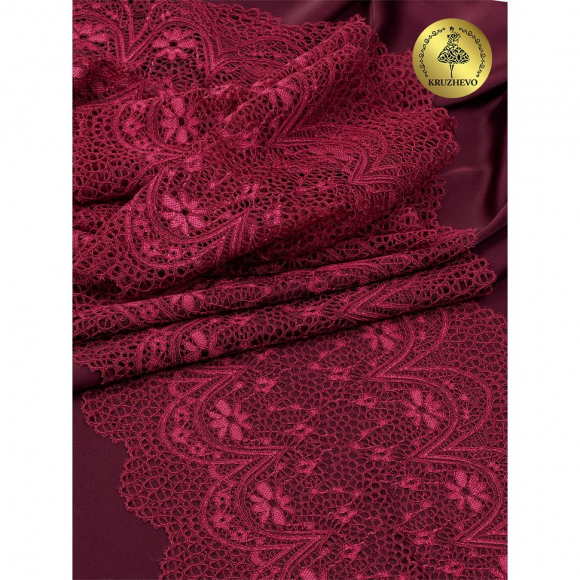 Кружево-стрейч KRUZHEVO арт.TBY 8013 шир.220мм цв.076 фиолетовый уп.10м