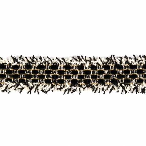 Тесьма Шанель арт.TBY SH65 шир.25мм цв.черный уп.13,71м