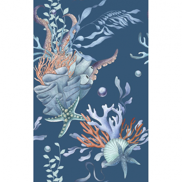 Ткань для пэчворка PEPPY Морские Глубины 135 г/м? 100% хлопок цв.МГ- 04 синий уп.50х50 см