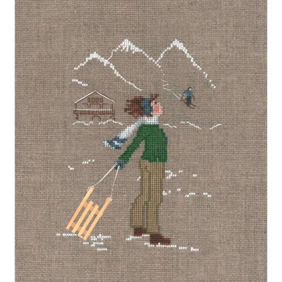 163951_Набор для вышивания: "JEUNE FILLE ET LUGE" (Девочка и санки)