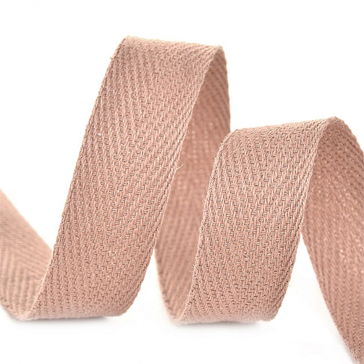 Тесьма киперная 10 мм хлопок 2,5г/см арт.TBY.CT10293 цв.F293 т.бежевый уп.50м