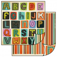 64277_Бумага двухсторонняя для скрапбукинга "Алфавит в стиле ретро"
