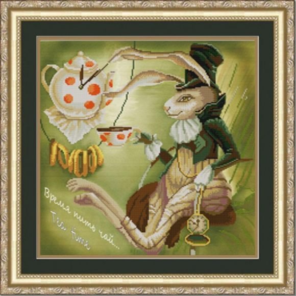 Рисунок на ткани (Бисер) КОНЁК арт. 9996 Время пить чай 40х40 см