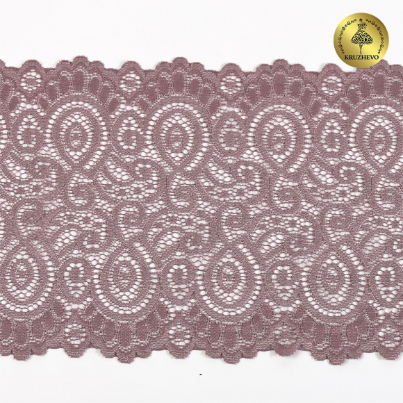 Кружево-стрейч KRUZHEVO арт.TBY.L1351 шир.180мм цв.620 морской туман уп.25м