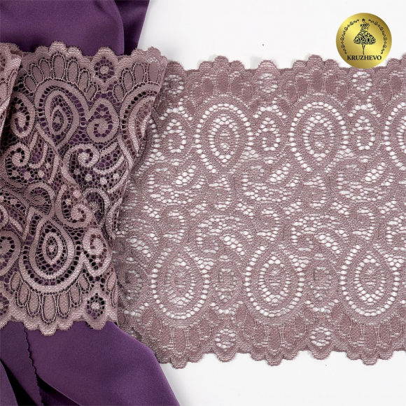 Кружево-стрейч KRUZHEVO арт.TBY.L1351 шир.180мм цв.620 морской туман уп.25м