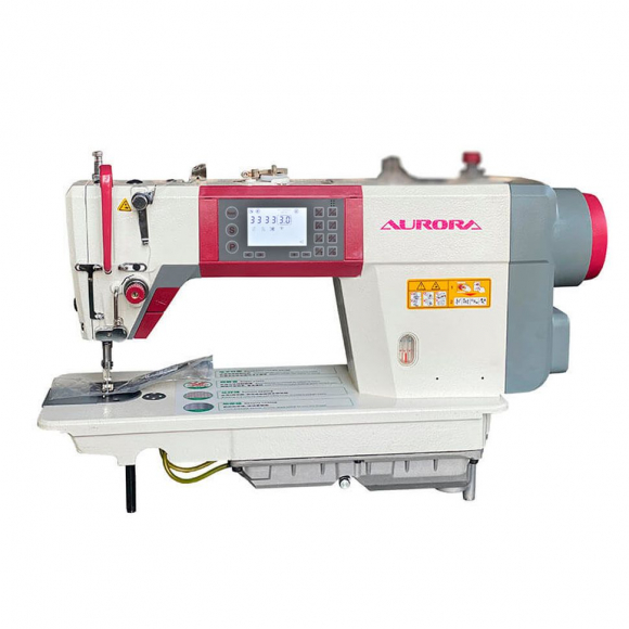 Прямострочная промышленная швейная машина Aurora A-8EH (Дизайнерские строчки, два подвижных ножа, закрытая смазка)