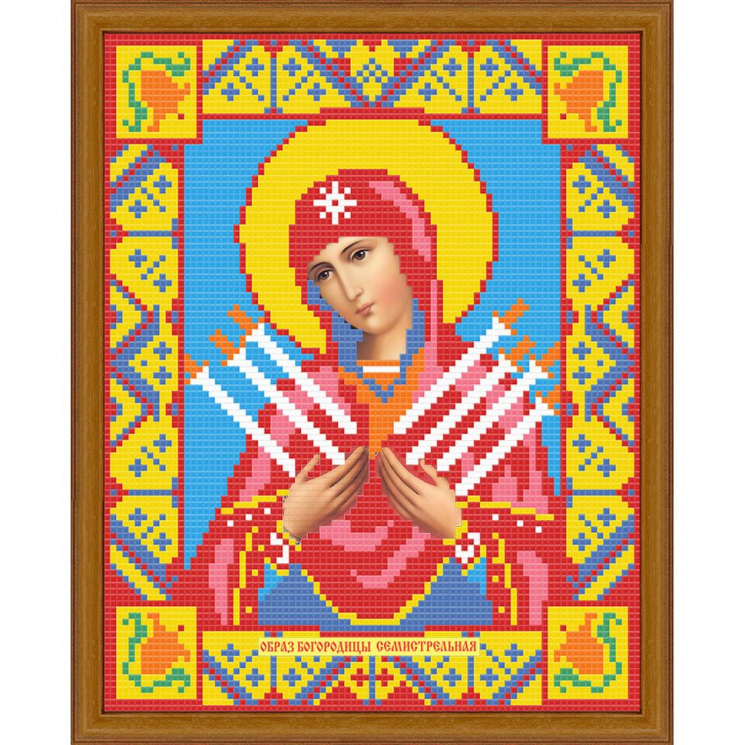 Набор для изготовления картин АЛМАЗНАЯ ЖИВОПИСЬ арт.АЖ.2009 Икона Семистрельная Богородица 22х28 см